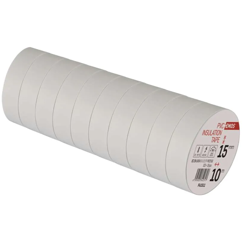 Izolační páska EMOS PVC 15 mm / 10 m bílá 10 ks
