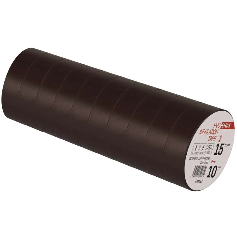 Izolační páska EMOS PVC 15 mm / 10 m hnědá 10 ks