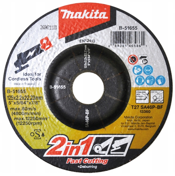 Řezný / brusný kotouč MAKITA 2v1 125 x 2,2 x 22,23 mm