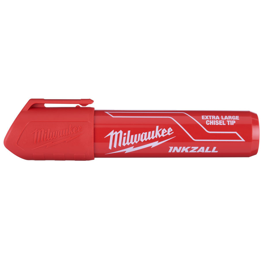 Značkovač s plochým hrotem MILWAUKEE INKZALL XL červený