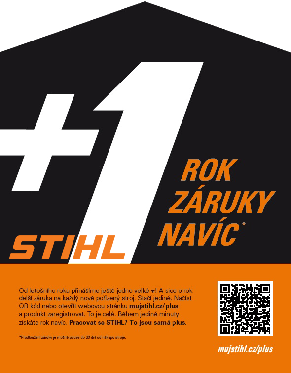 Rok záruky navíc pro nově zakoupené stroje STIHL.